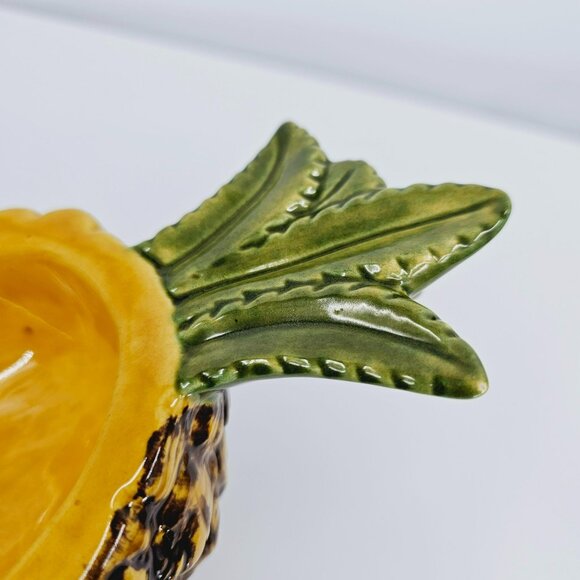 Pineapple Studio Pottery Artist Signed LL Vintage 1983 Yellow Green Brown Bowl - Picture 11 of 12